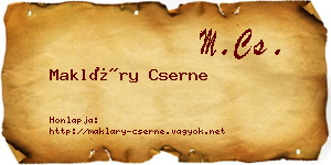 Makláry Cserne névjegykártya